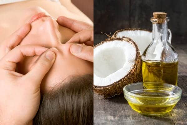 Massage nâng cơ mặt với dầu dừa/ dầu oliu