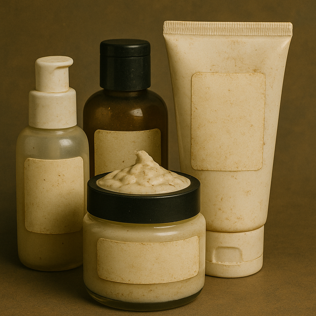 Binh my pham cu tren be mat nham