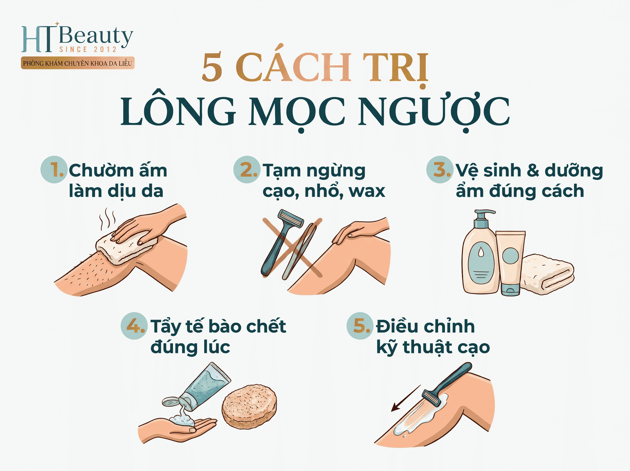 5 Cách trị lông mọc ngược
